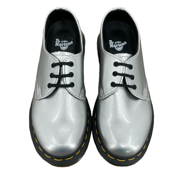Dr. Martens Silver Chrome 1461 Vegan Dress Shoes Wedding Prom Cosplay US Size 5 - Picture 1 of 11